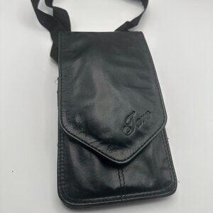 Tara Professional Hair Salon Shear Pouch Shoulder Cross Bag Black Leather/Strap